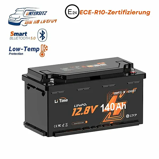 12V LiFePO4 140Ah deep cycle lithium battery with Bluetooth